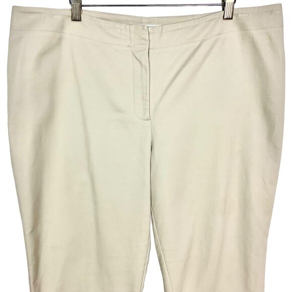 Chico’s Khaki Casual Capri Pants Chinos US 16 Size 3 Stretch Crop Welt Pockets - Picture 2 of 10